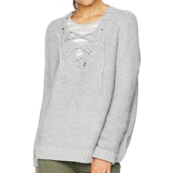 Jack by BB Dakota Hey Ms Carter Lace-Front Sweater Size Large - Picture 1 of 7